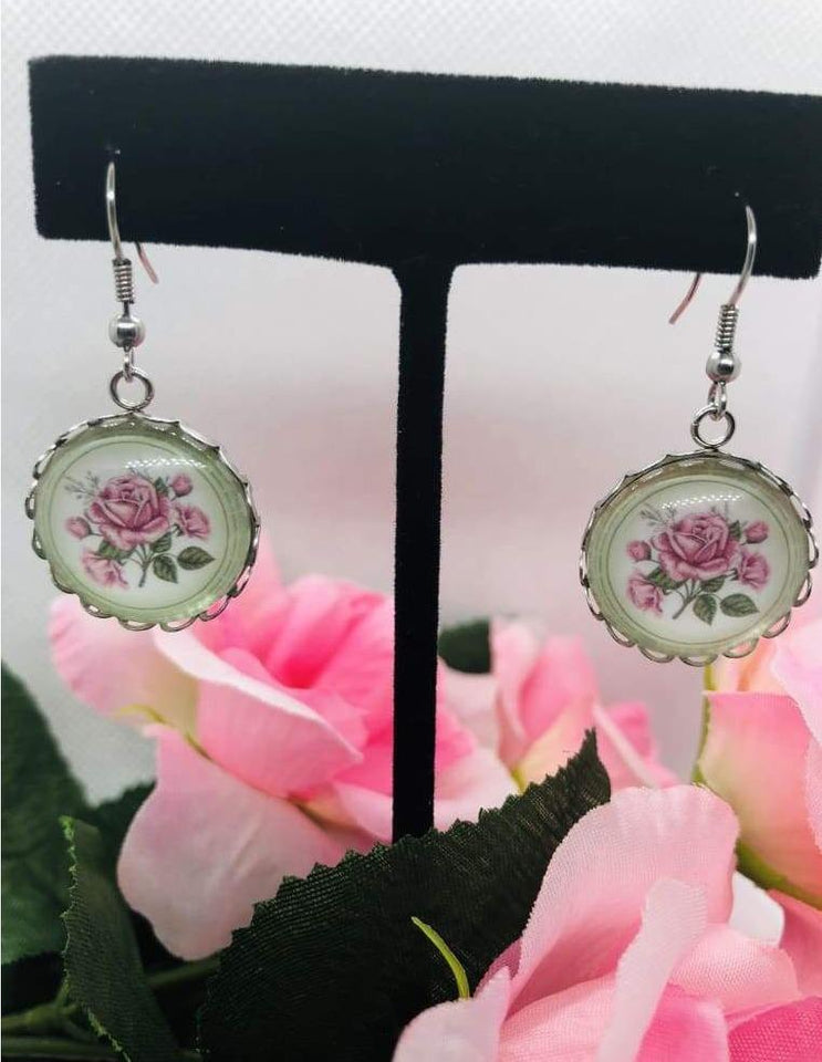 Blush Pink Vintage Style Earrings - All Things Jaz-ze