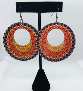 Orange Circle Burst Boho Earrings - All Things Jaz-ze