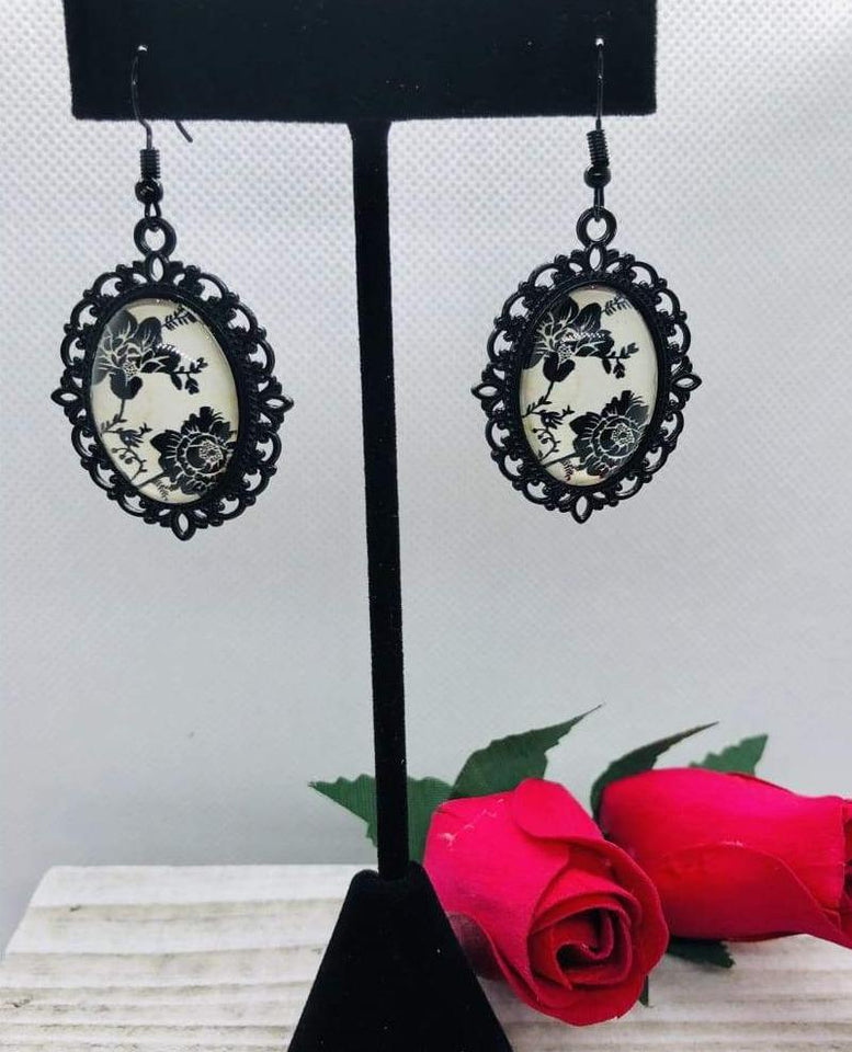 Promise Buds Vintage Black and White Earrings - All Things Jaz-ze