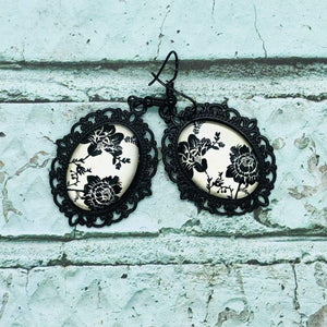 Promise Buds Vintage Black and White Earrings - All Things Jaz-ze