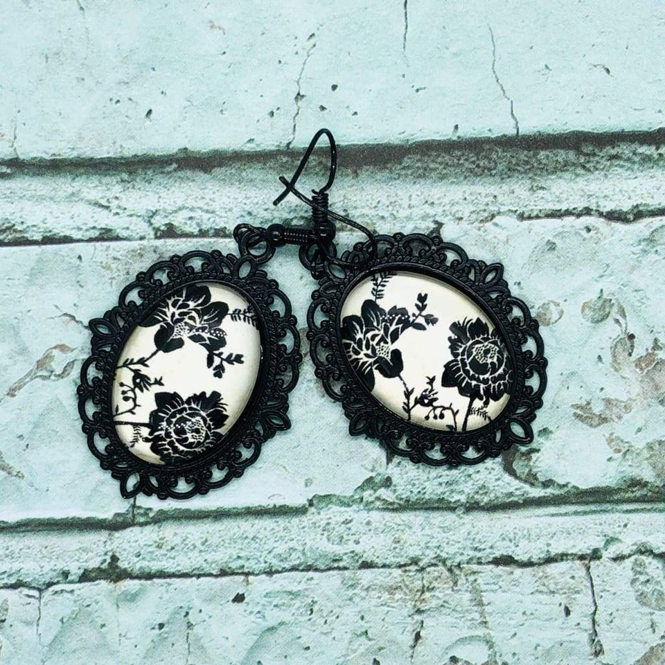 Promise Buds Vintage Black and White Earrings - All Things Jaz-ze