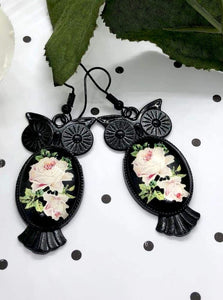 Rose Eyes Vintage Owl Earrings - All Things Jaz-ze