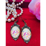 Smooching Pink Birds Vintage Earrings