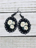 White Carnation Overflow Vintage Style Earrings - All Things Jaz-ze